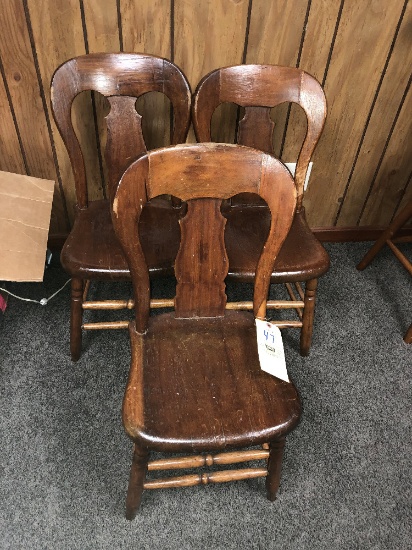 3 Plank-Bottom Chairs