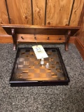 Glass Chess/Checkers Set & Shelf