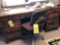 Executive Desk W/ Metal Chair And Office Supplies