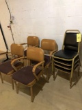 4 Armchairs, 4 Stack Chairs