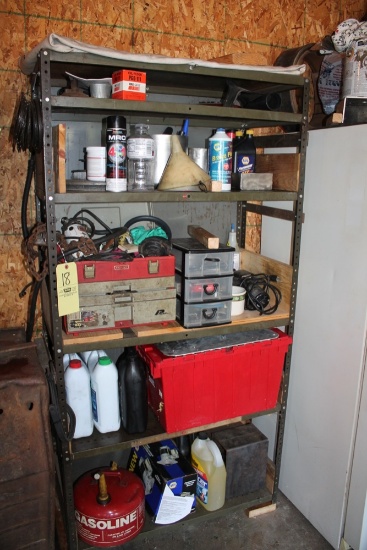 Shelf, Fuel Can, Pumps, Oils, Sprays, Fluids