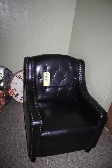 Nail-Trimmed Leather Chair