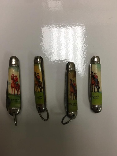 (4) R.C.M.P. KEYCHAIN KNIVES