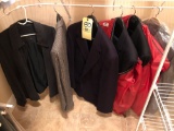 Contents of closet, suits, jackets, shirts, towels