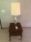 Leather Inlay End Table w/ Q/A legs and lamp