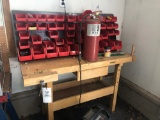 White Gate Work Bench and Fire Extinguisher