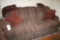 Plaid 3 Cushion Upholstered Sofa w/ Pillows & Blanket