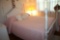 4 pc Bedroom Set in White & Pink, full size bed