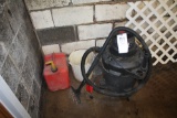 Shop Vac, Gas Can, Bucket