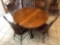 Oak Claw-Foot Dinette With 4 Chairs & 5 Leaves