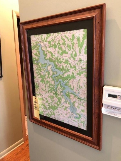 Piedmont Lake Framed Map, 28"x22"