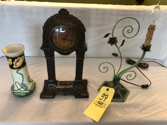 Clock, Vase, Candle Lamp