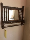 Oak Fretwork, Mirrored Towel Bar