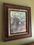 Ray Harm Pencil Signed Forest Scene 43/250 With Ornate Frame