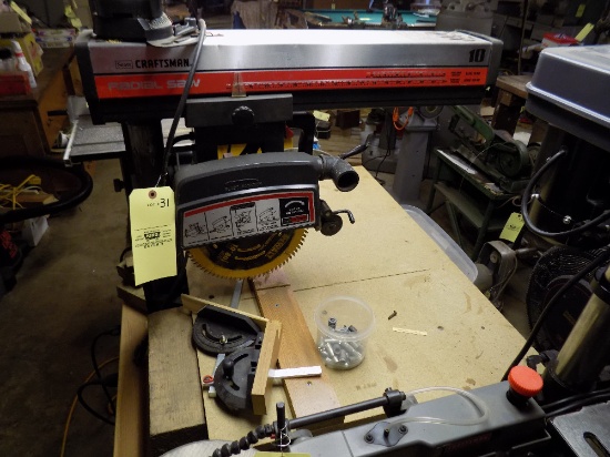 Craftsman Radial Aarm Saw, 10 Inch, With Sawhorses And Table