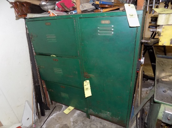 Green 4 Door Cabinet (contents Not Included)