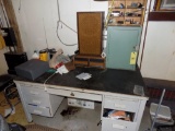 Metal Desk, Wood One Door Cabinet, Hardware (speaker Not Included)