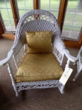 White Wicker Rocker