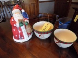 Noble Excellence Cookie Jar, Pair Of Christmas Bowls