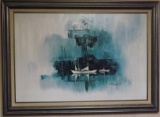 A. Smith Oil/canvas Sailboat Scene, 24 X 36, Frame Size Is 30 X 42.