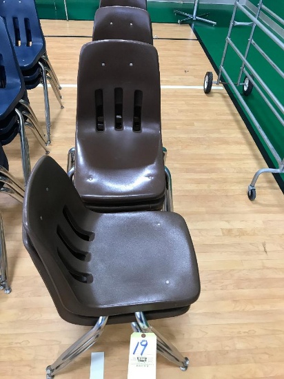 11 Brown Plastic Chairs