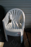 4 White Plastic Chairs