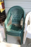 3 Green Plastic Chairs