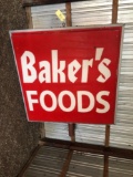 Baker's Food Lighted Sign, Approx. 6'x6'