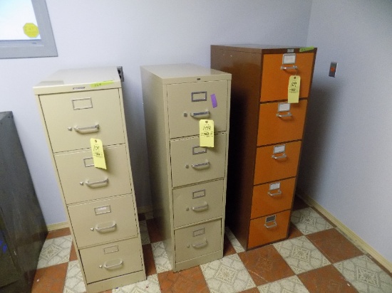 (3) Four and Five-Drawer File Cabinets