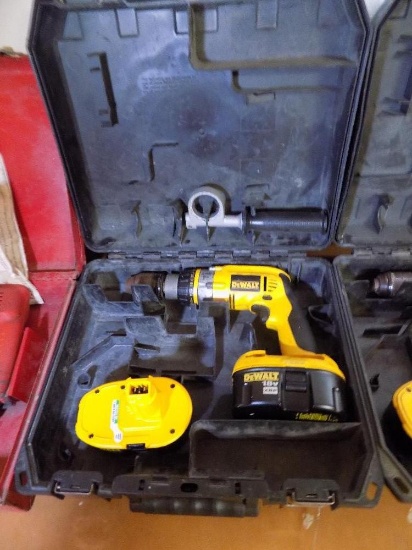 DeWalt Cordless Drill with (2) Batteries and Case (No Charger)