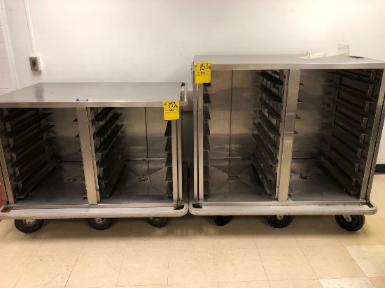 2 Stainless Steel Tray Cabinets on Wheels
