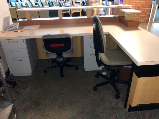 Receptionist Desk - Office Chairs - File Cabinets