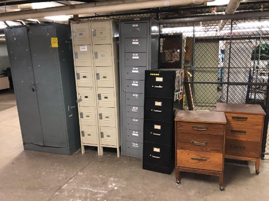 Lockers - Loads of File Cabinets - Desk