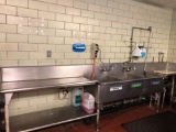 14' L-Shaped Stainless Steel Sink and Counter