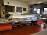 15.5'x5.5' Stainless Steel Countertop w/ Hatco Glo-Ray Foodwarmer and Conveyer Belt