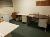11 Desks - Metal Shelves - File Cabinets - Organizers - Mini Fridge