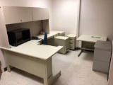 L-Shaped Desk - Filing Cabinets