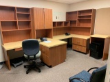 Office desks with shelves - filing cabinets