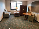 Contents Of Waiting Room: Entertainment Center - Sofa - End Tables - Desk Chairs - Pictures