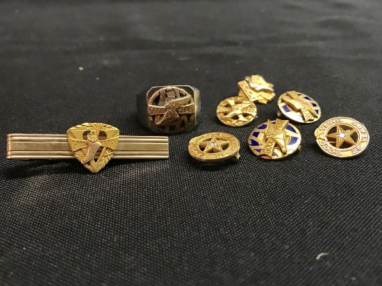 Goodyear Employee Pins, Ring, Tie Clip, 10k Gold