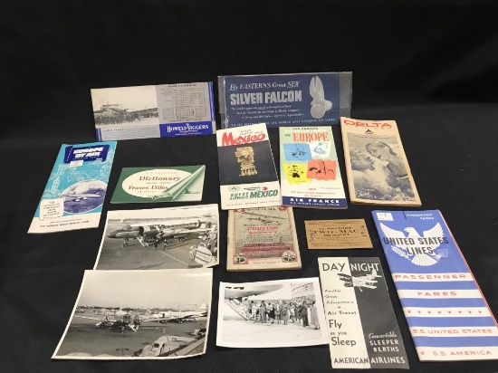 Assorted Group of Airline Pamflets, Photos, &