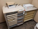 2 Rolling Medical Cabinets - Stryker Storage Cabinet - Silent Knight Tablet Crushing System