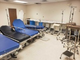 4 Transport Beds - 5 Bedside Tables - 15 Soiled Linen Carts - 4 IV Stands - Blood Pressure Monitor