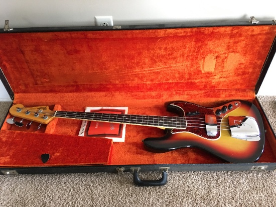 1966 Fender Jazz base 4 string guitar, w/original case, Ser#157774