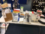 Assorted Desk Items, Books Zip Ties, Clips, Tags