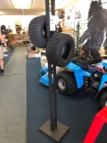 Tire Rack w/ 2 New ATV Tires