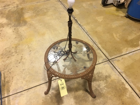 Glass Top Stand & Lamp