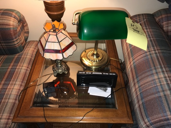 Desk Lamp - Leaded Glass Lamp - Alarm Clock