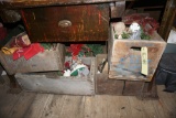 Wood crates filled w/ christmas decor