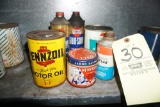 (6) Assorted oil/fluid cans
